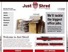 Tablet Screenshot of just-shred.com